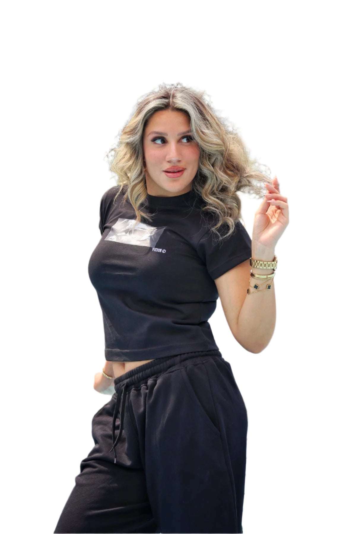 black baby tee