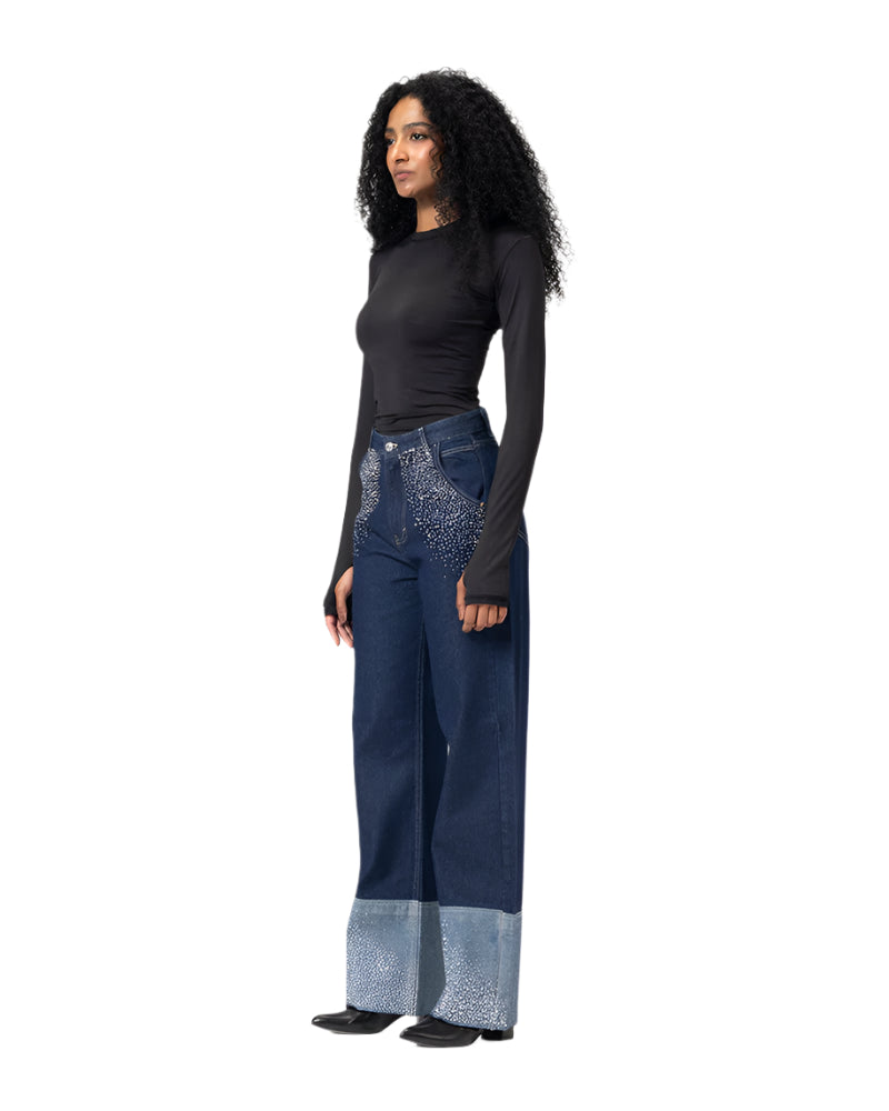 Shimmery Fold-Up Pants