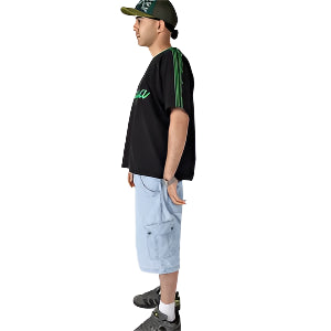 Oversized Logo Tee – Black & Green