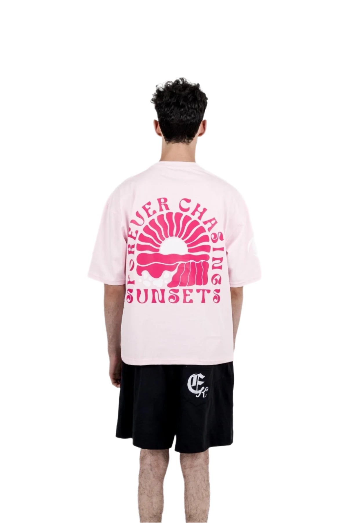 waves pink T-shirt
