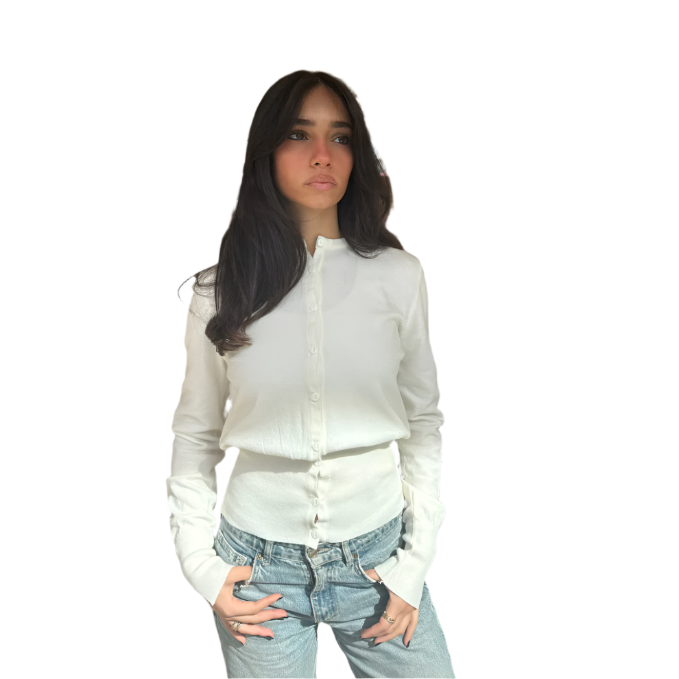 snatched knit cardigan