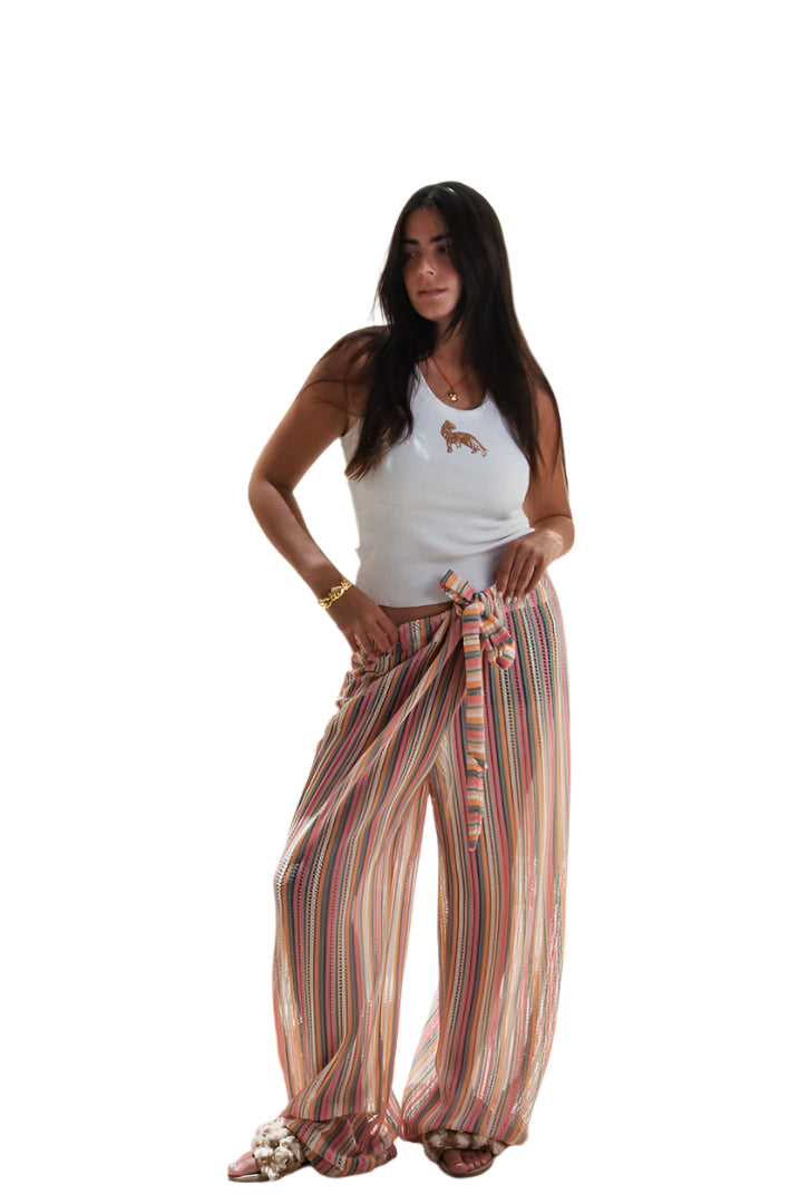 Multicolor knitted pants