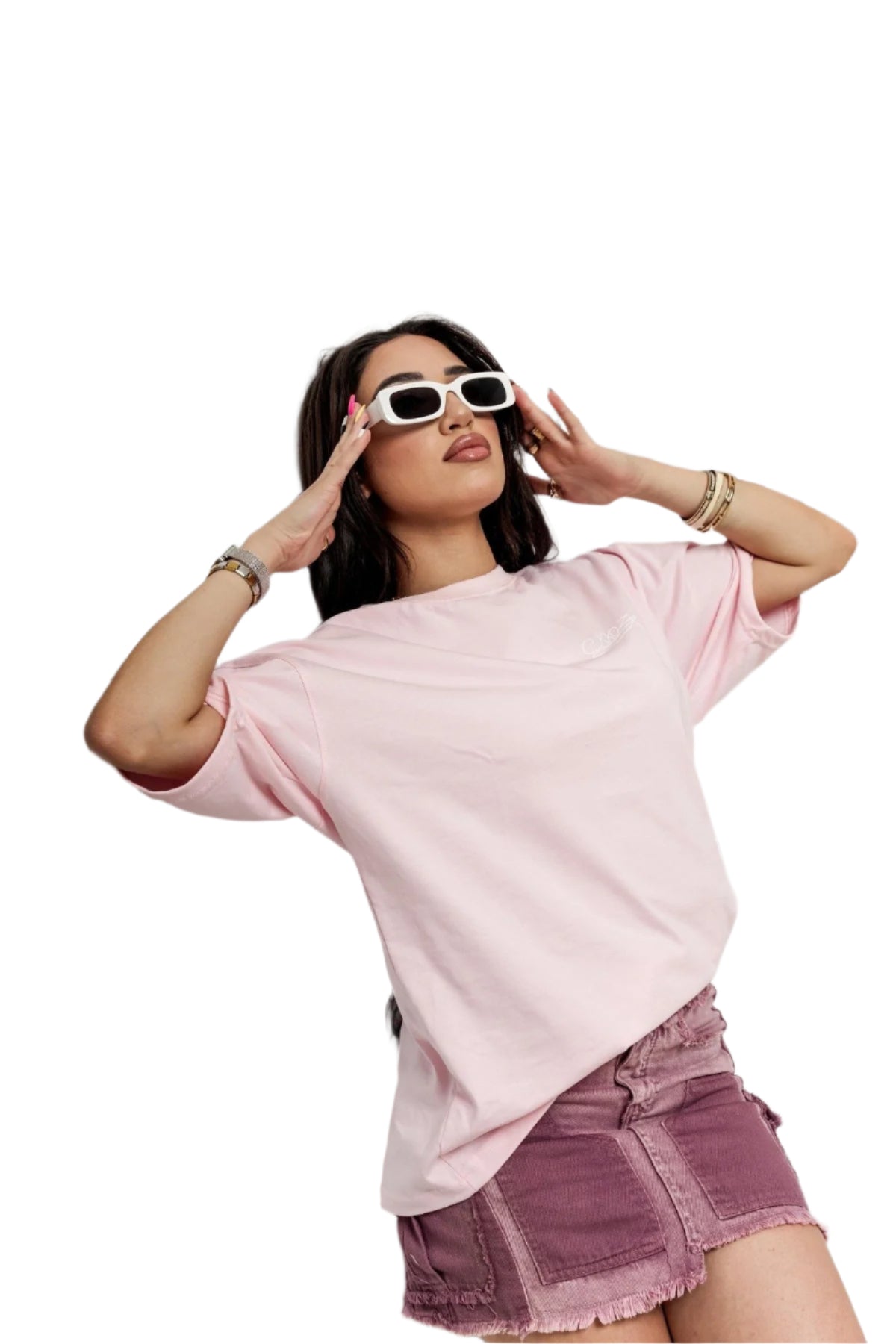 waves pink T-shirt