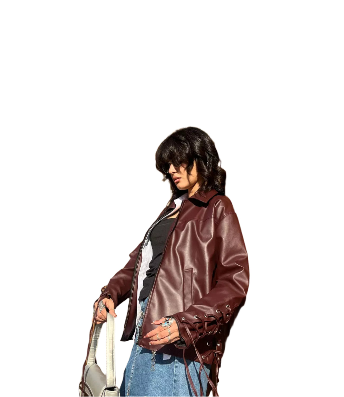 Burgundy leather jacket