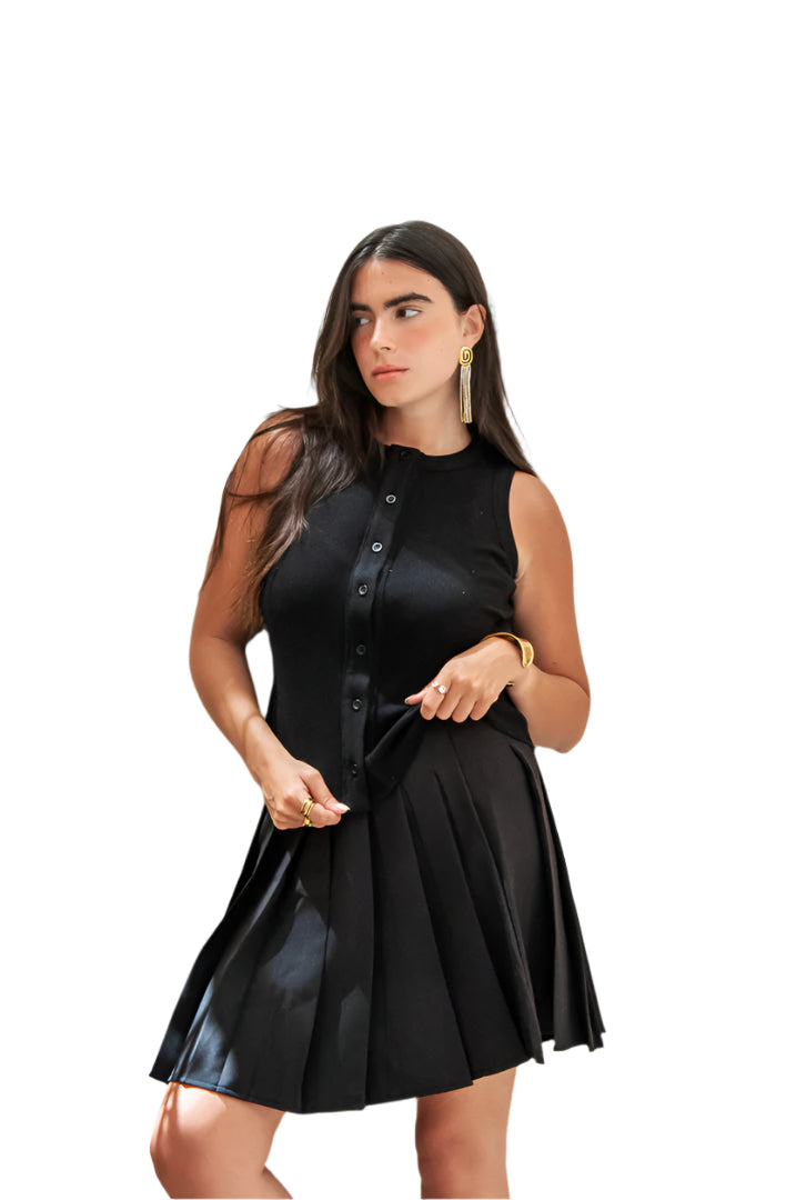 BLACK Sloane button tank