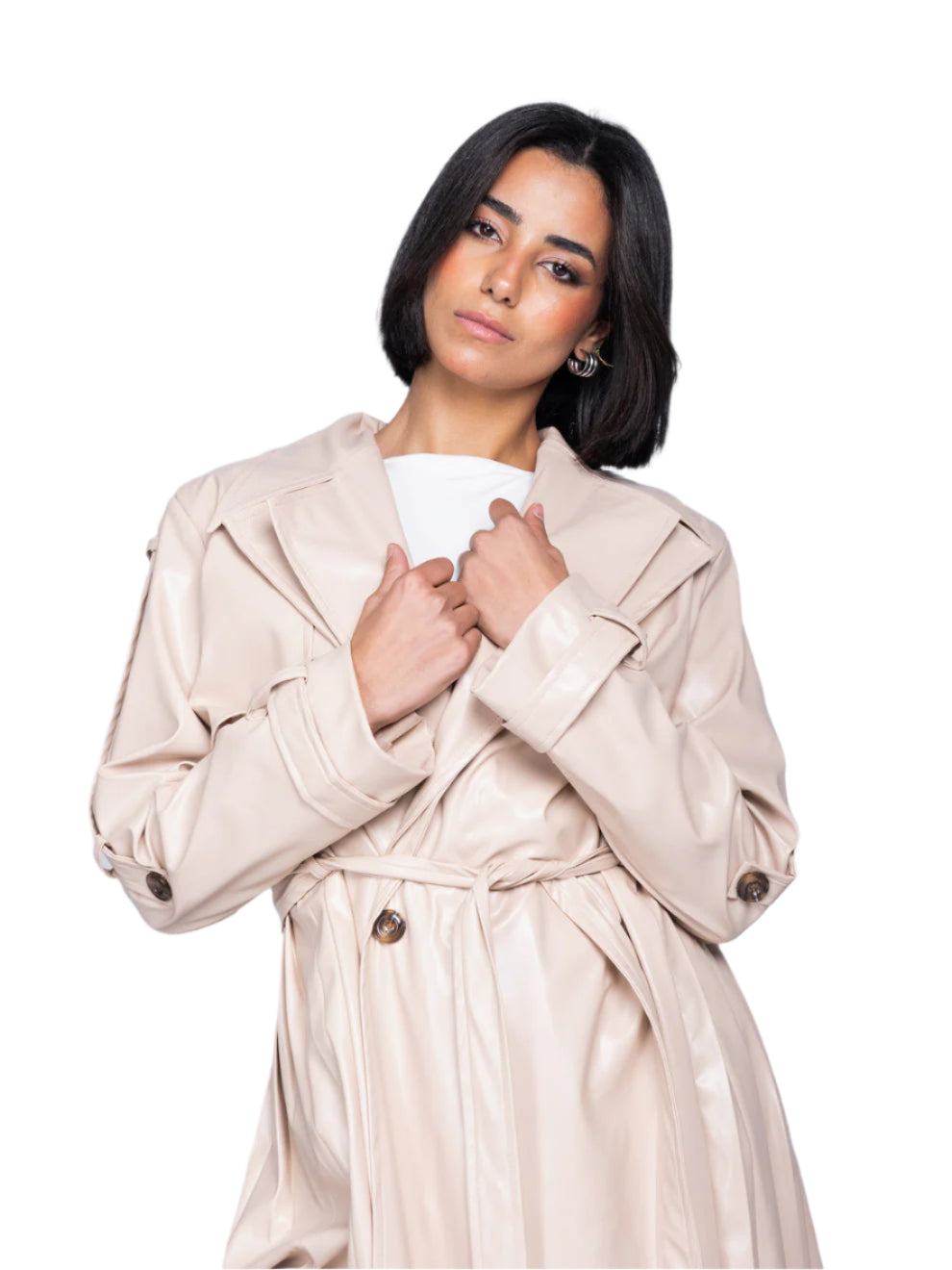 THE PLEATED TRENCH COAT IN LEATHER