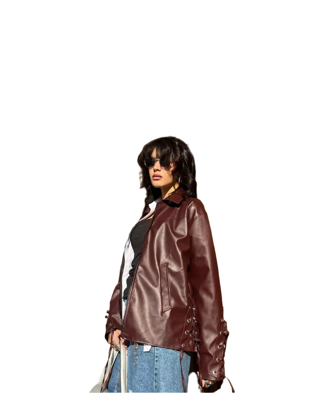 Burgundy leather jacket