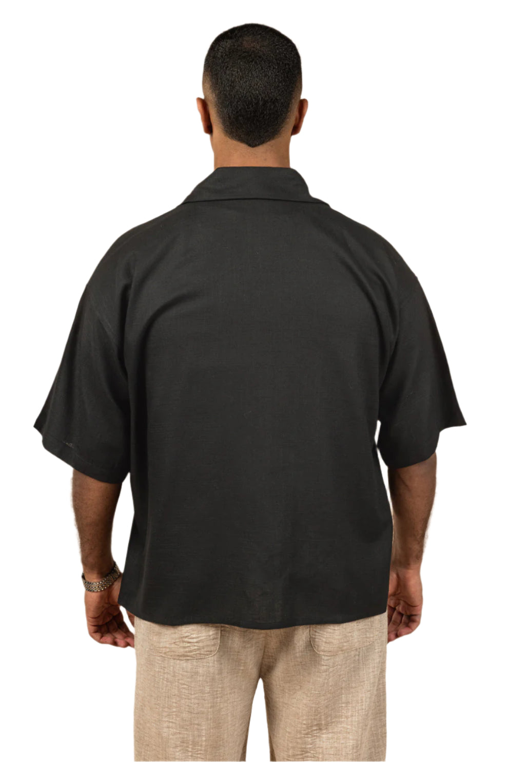 RDV Boxy Fit Linen Shirt - Black