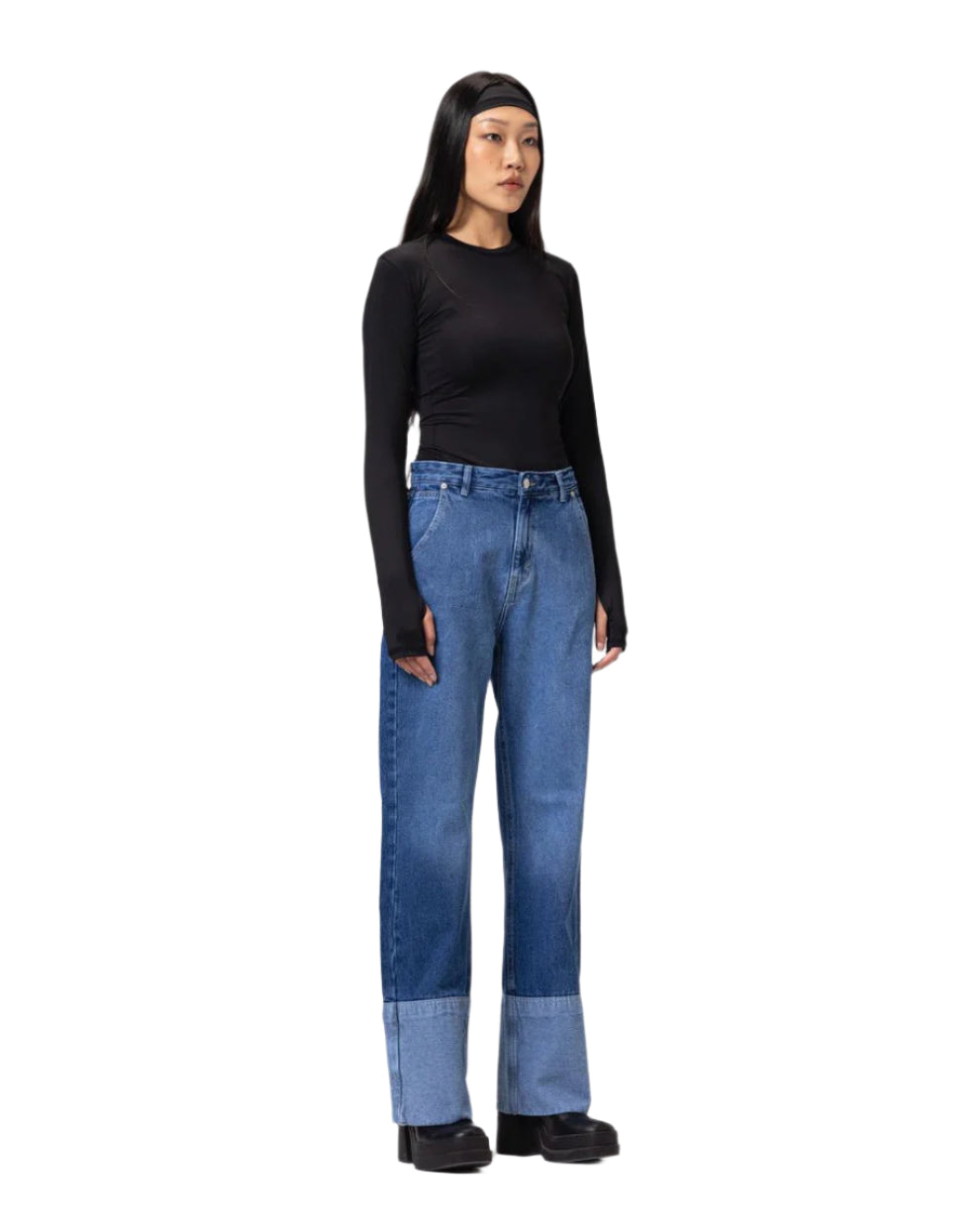 New Fold up Mid-Blue jeans