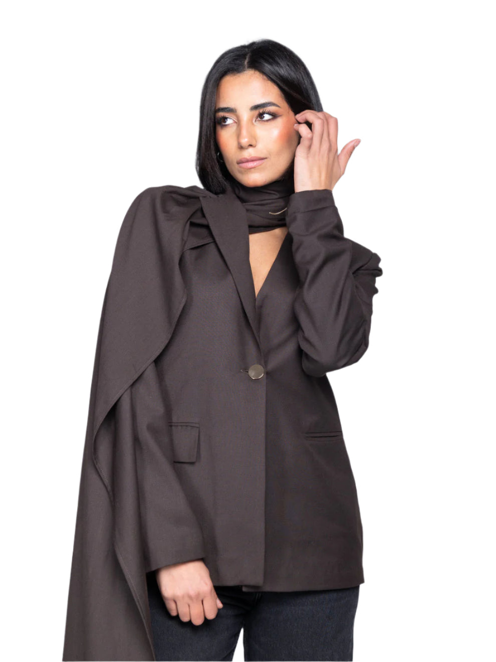 THE BROWN SCARF BLAZER