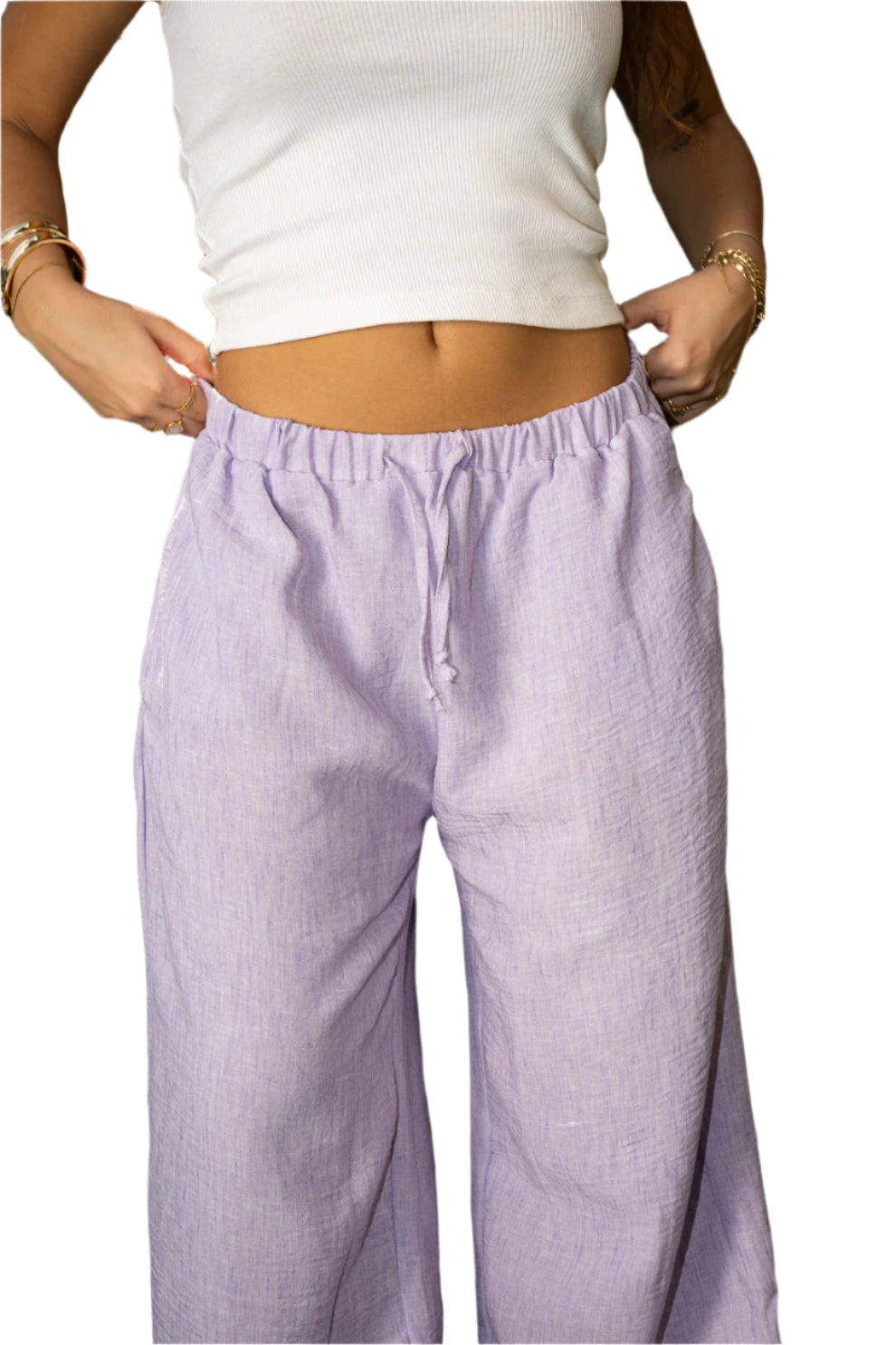 Lilac Linen Pants