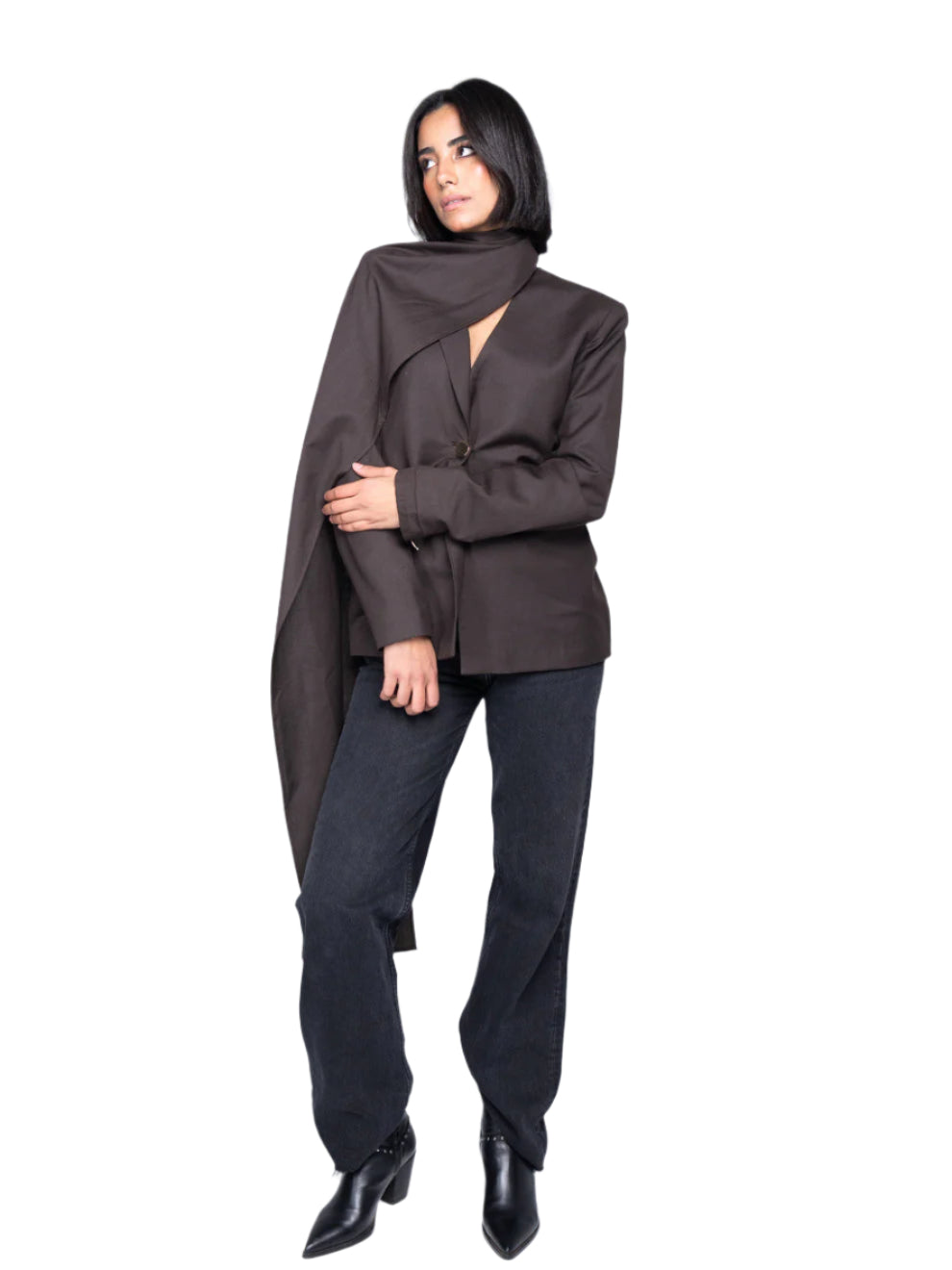 THE BROWN SCARF BLAZER