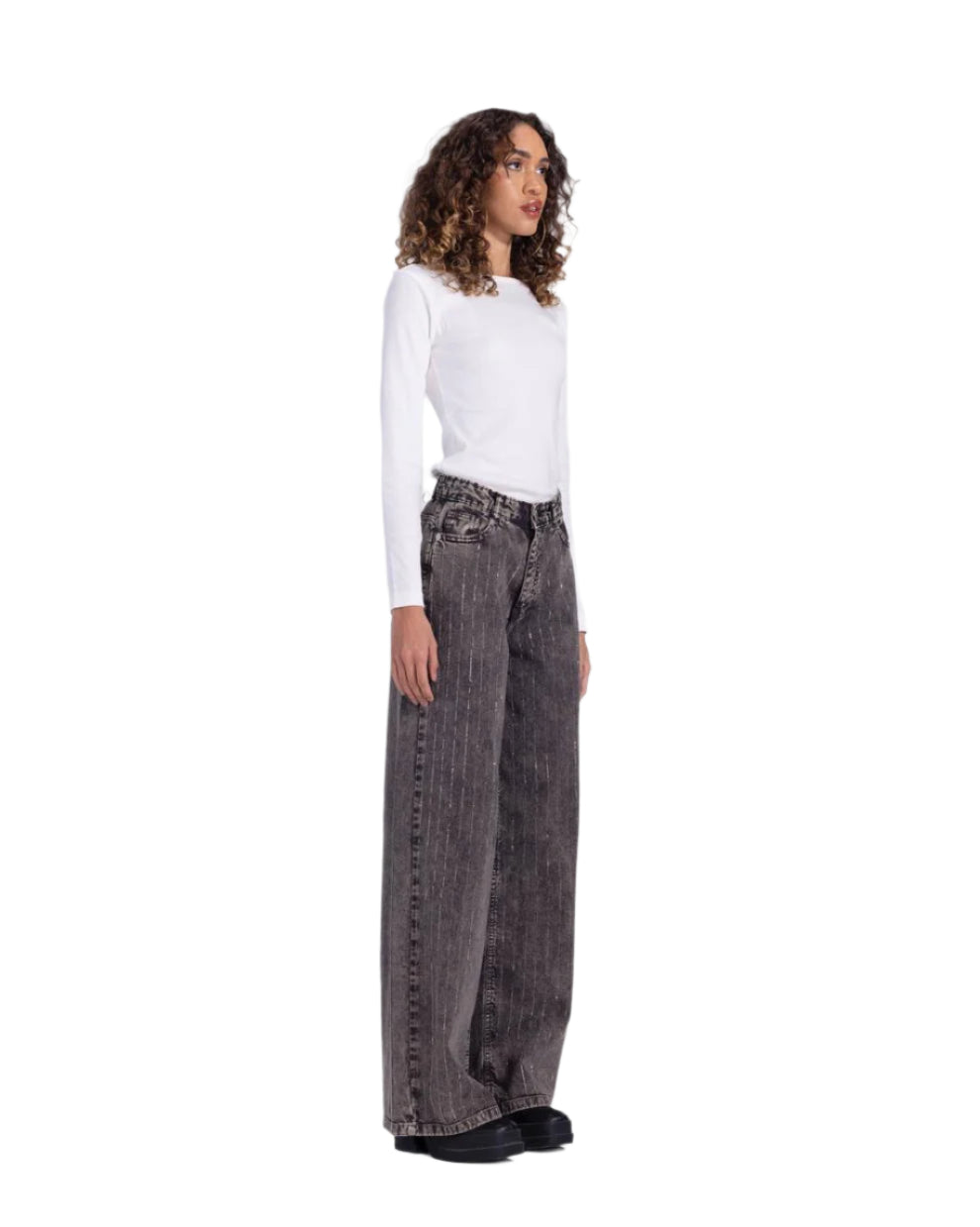 Bling Denim dirty washed Grey pants