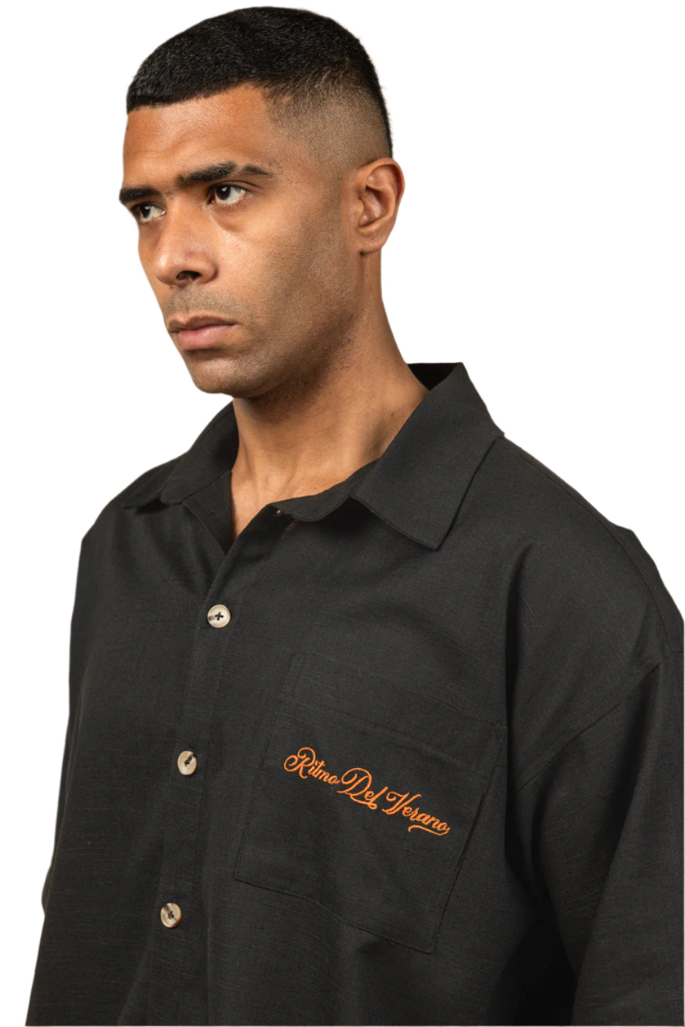 RDV Boxy Fit Linen Shirt - Black