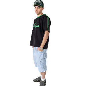 Oversized Logo Tee – Black & Green