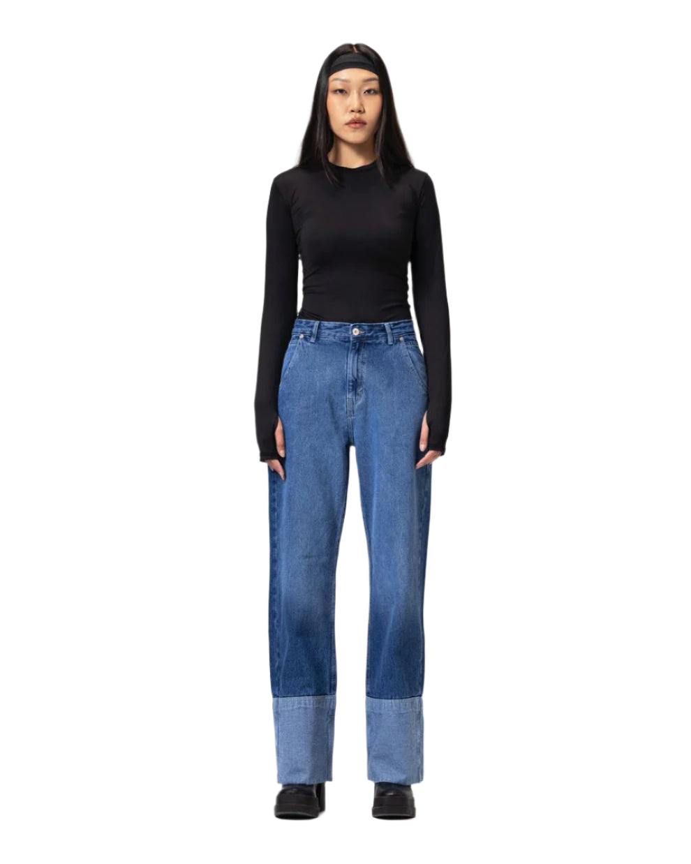 New Fold up Mid-Blue jeans