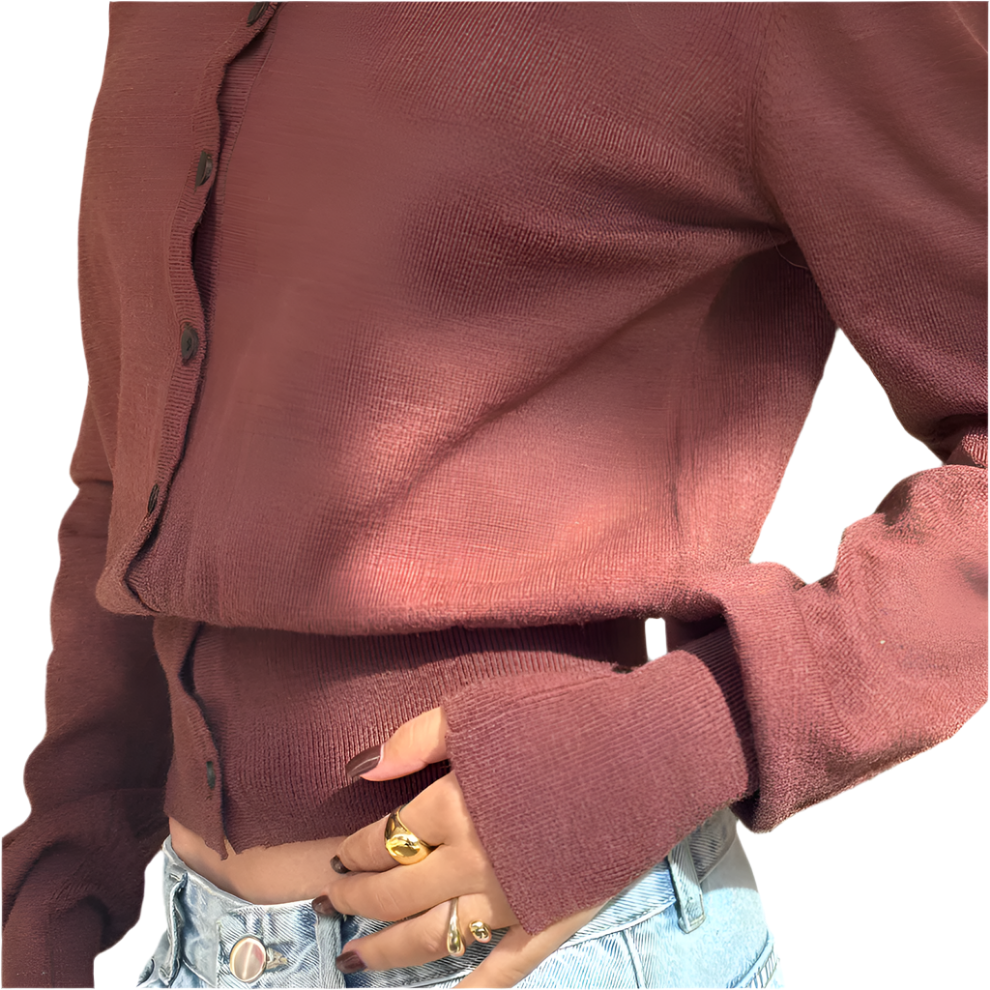 snatched knit cardigan