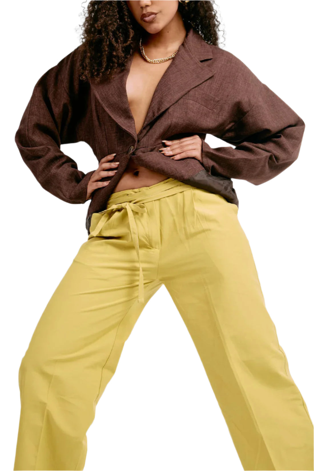 Gabardine Low Rise Trouser Lime