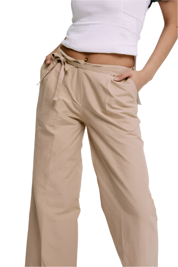 Gabardine Low Rise Trouser Beige