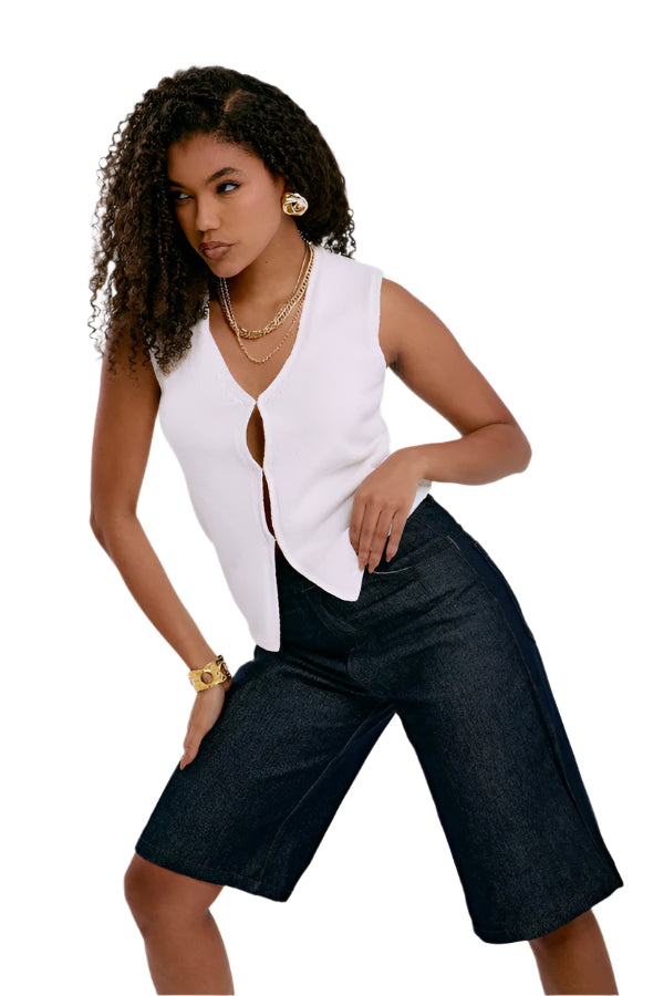 Denim Flow Long Shorts