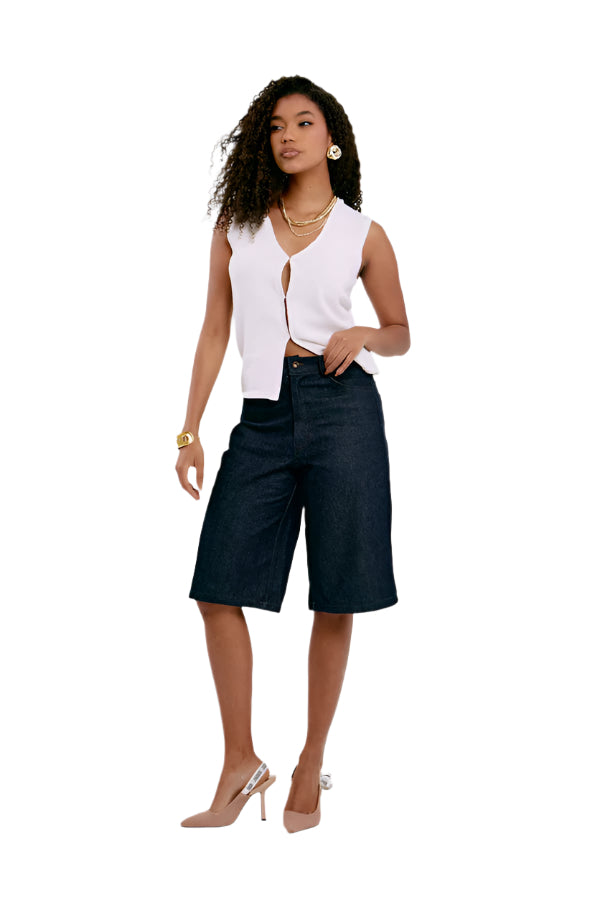 Denim Flow Long Shorts