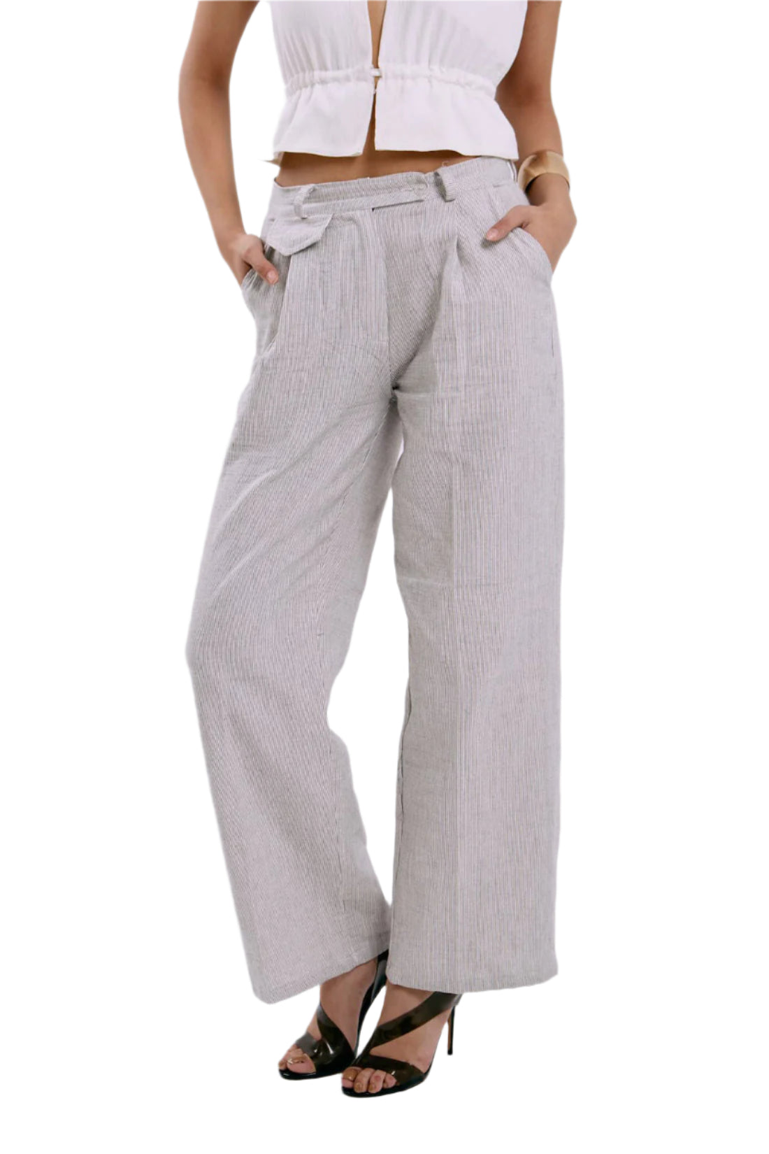 Linen Signature Pinstripe Pants