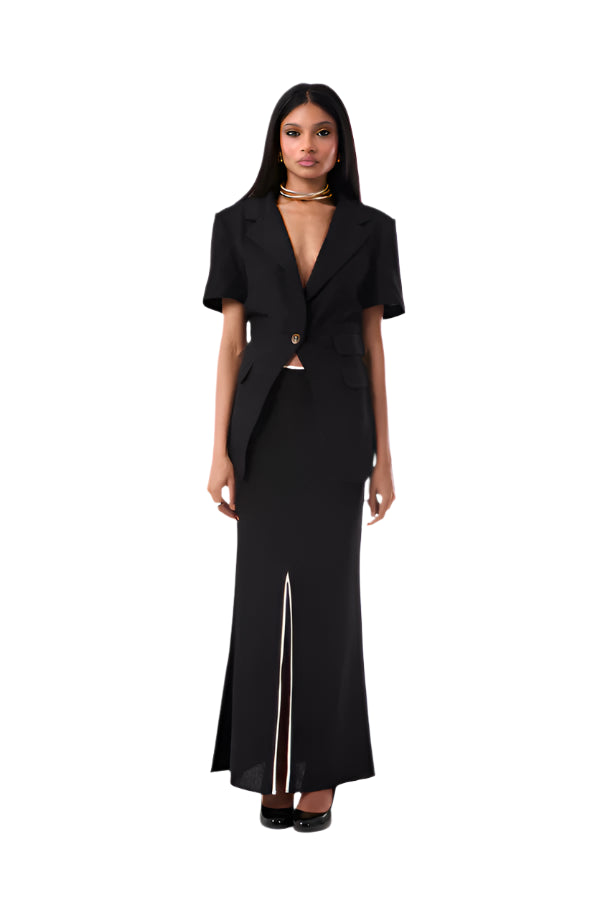 Slit Detail Skirt & Blazer Suit