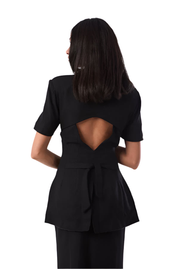 Linen Open Back Blazer