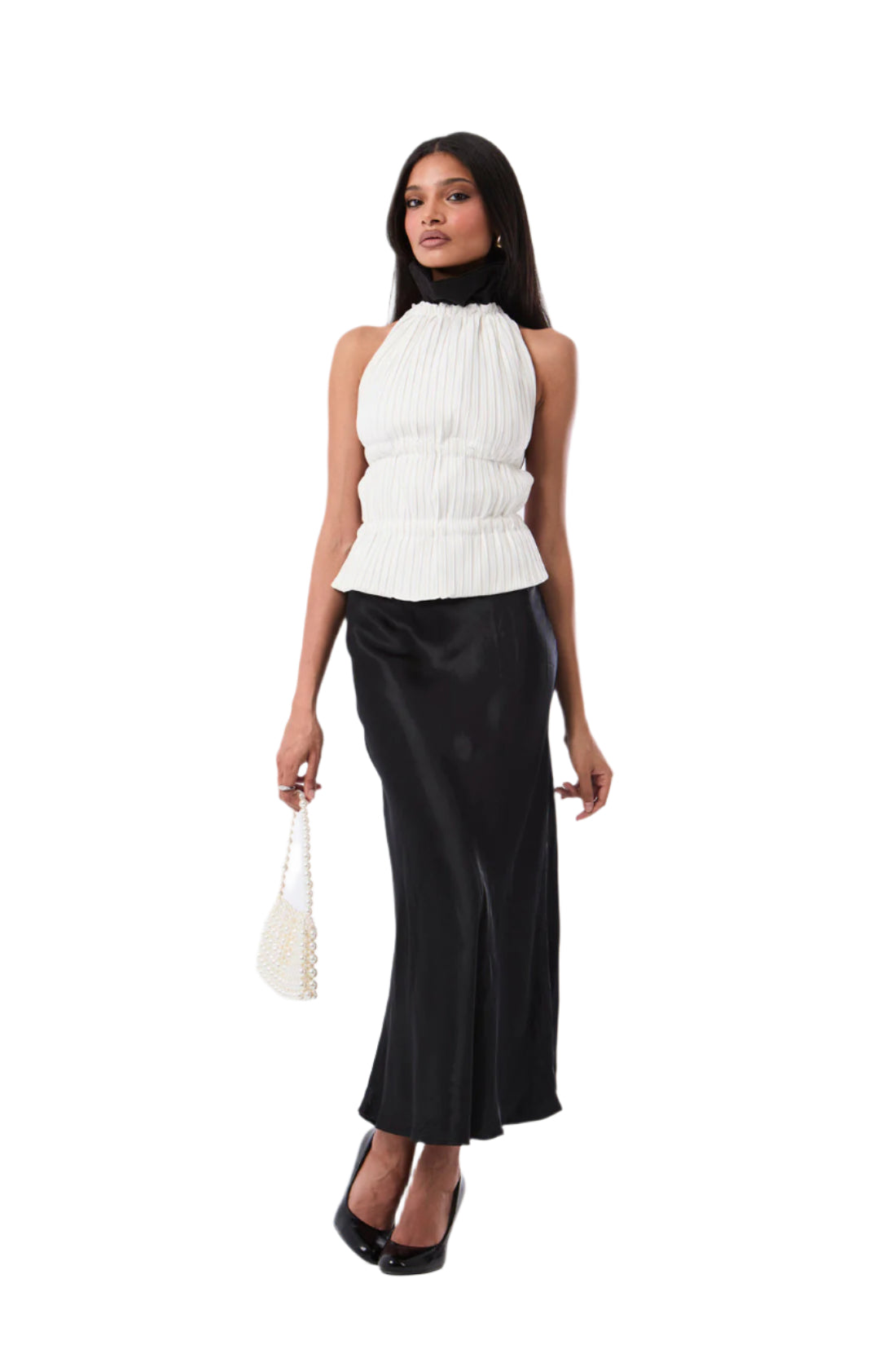 Pleated Collared Top